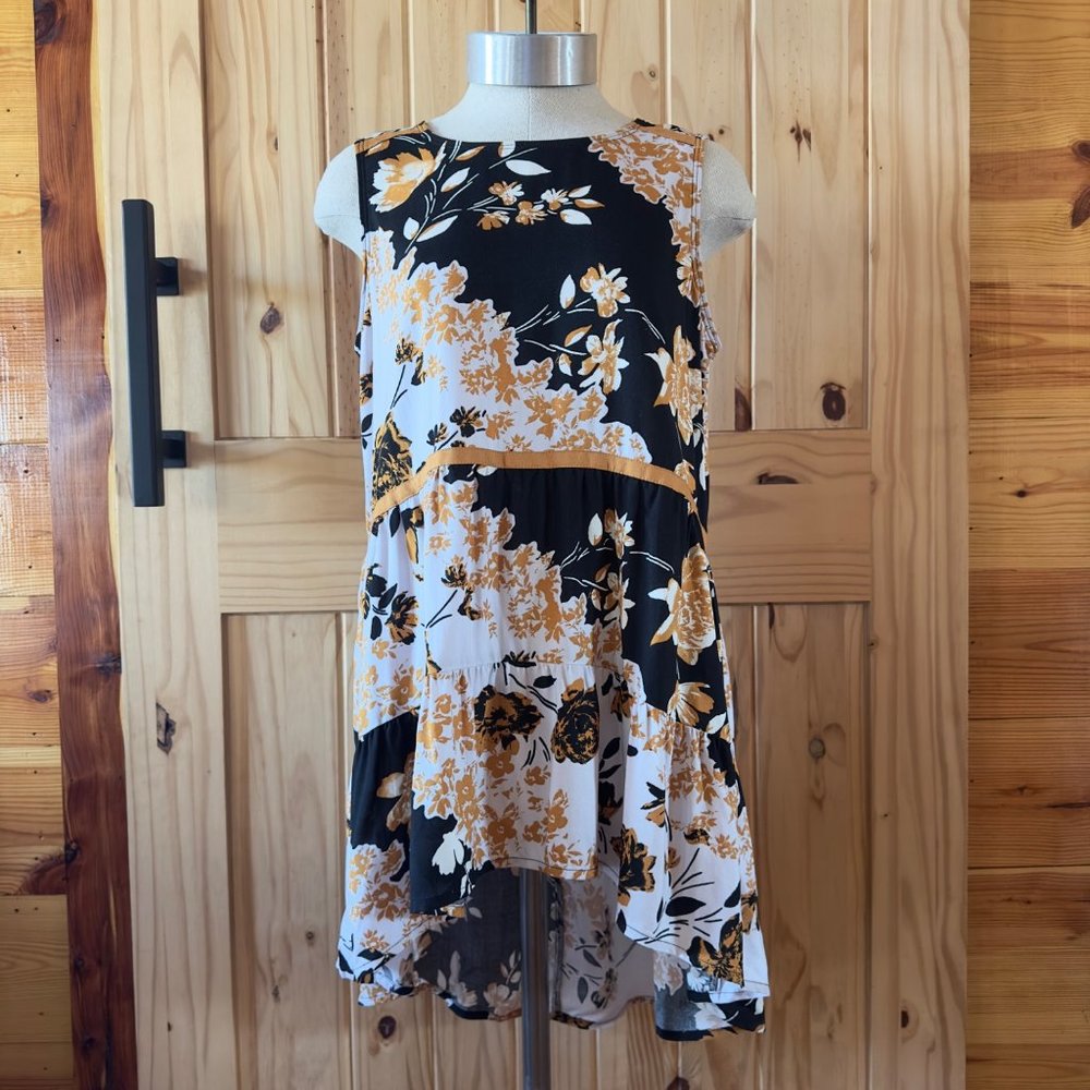 Maurices Womens Multicolor Floral High Low Tank Top S